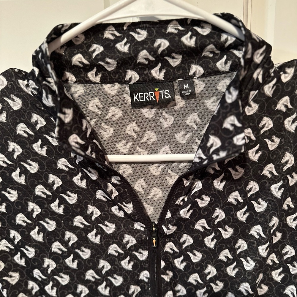 Kerrits Black and White Equestrian Top, women's size medium - Picture 2 of 5